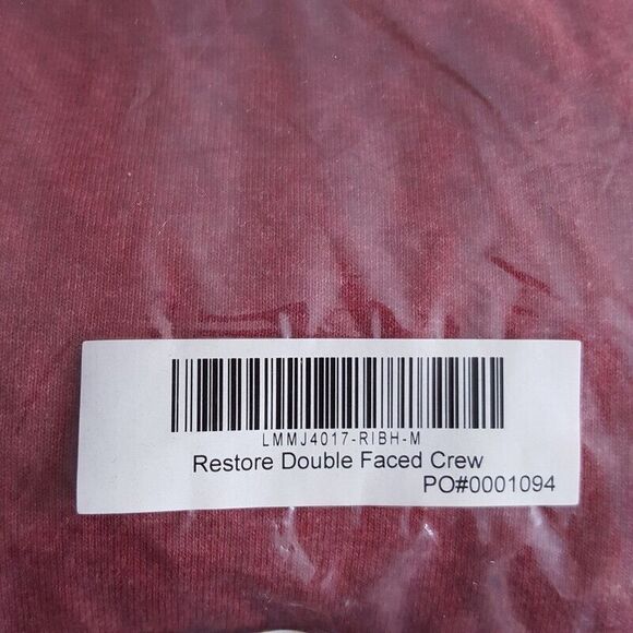 LUNYA Mens Sweatshirt Medium Maroon Pullover Crew RESTORE DOUBLE FACED LAHGO - Picture 8 of 8